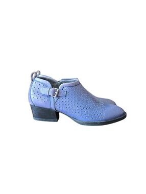 BUSSOLA Alameda Lavender Perforated Leather Ankle Boots Side Zip EU 37 US 7